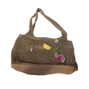 The Sak Crochet Shoulder Bag With Fruit Keychain Accessory